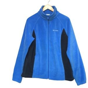 Columbia Blue and Black Full-Zip Fleece Jacket